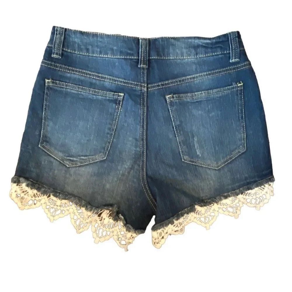 No Boundaries Lace Denim Shorts